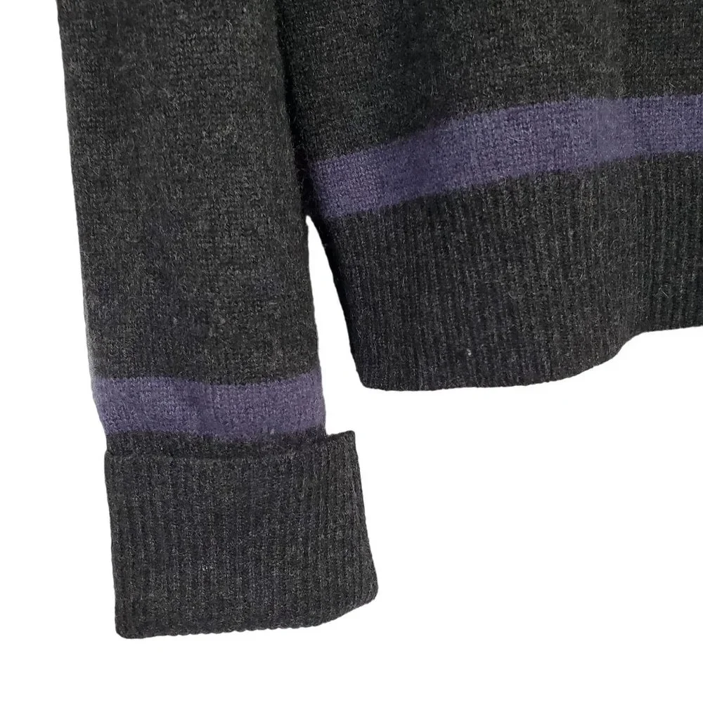 Bloomingdales The Mens Store Sz XL Sweater Cashmere V-neck Pullover Gray Purple